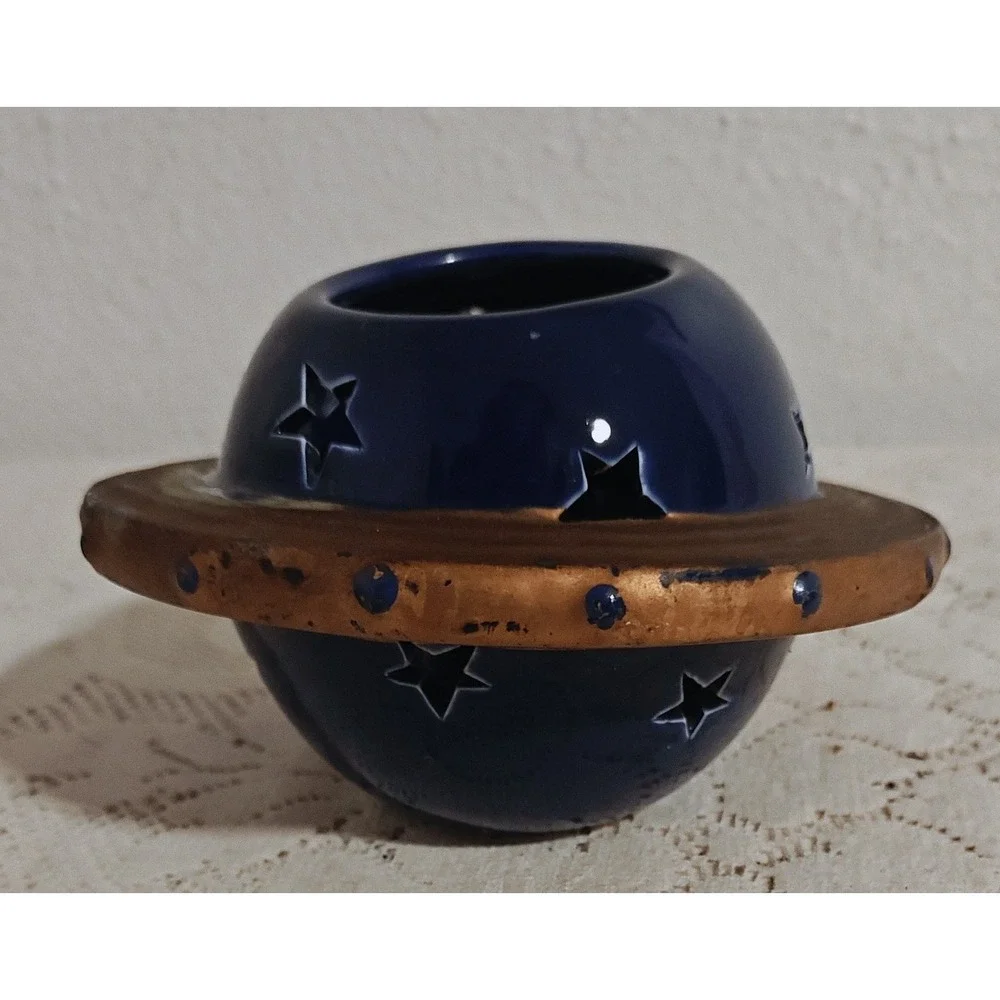 Vintage Ceramic Celestial Lantern Candle Holder Projector